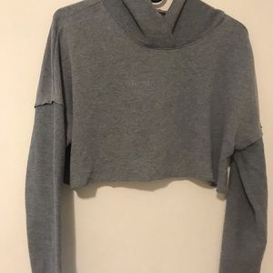 Crop Top Hoodie - Towel Material